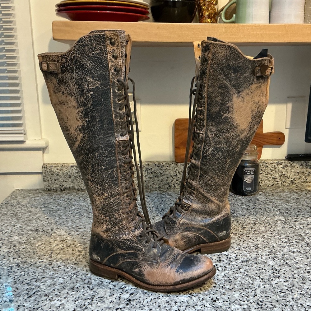 Bed Stu Distressed Stella Lace-Up Boots